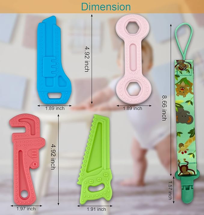 Baby Teething Toys, Silicone Baby Teether Chew Toys, BPA Free, Suitable for Infants Over 3 Months, Infant Molar Teether Toys, Soothe Babies Sore Gums Freezable