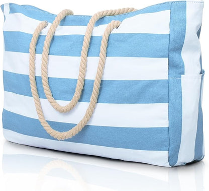 Becokan Beach Bags for Women Large Waterproof Beach Tote Bag Zipper Beach Bag Waterproof Sandproof Swim Pool Bag Large Tote