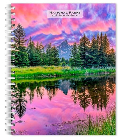 National Parks | 2026 6 x 7.75 Inch Spiral-Bound Wire-O Weekly Engagement Planner Calendar | New Full-Color Image Every Week | BrownTrout | Scenic Yosemite Yellowstone