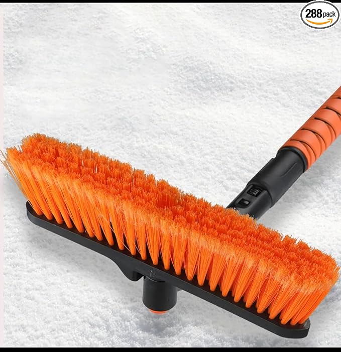 Rotating Snow Brush for Cars Extendable Snow Cleaner For Cars Ice Scraper with Brush For Cars,Trucks, and SUVs Windshield Scraper For Ice Snow Ice Scraper for Cars, Trucks and SUVs