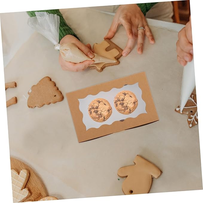 PRETYZOOM 5Pcs Windowed Pastry Boxes for Baked Goods Elegant Cookie Packaging for Cookies Desserts Candies Versatile Bakery Boxes with Display Window