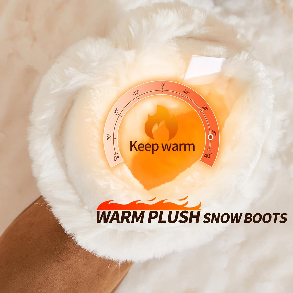 womens winter boots Mid-calf snow booties warm fur linning comfortable furry boots for womens