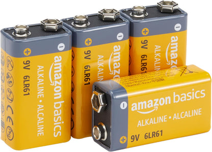 Basics 3-Pack 9V Long-Lasting Alkaline Batteries for Smoke Detector, Electronics & Audio, Reliable, 5-Year Shelf Life