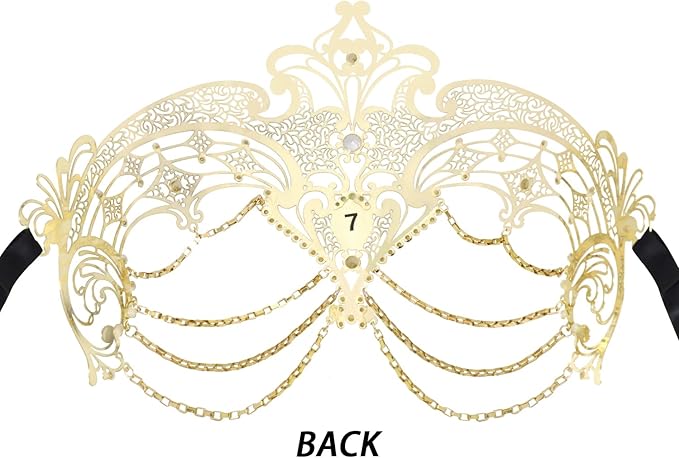 Thmyo Metal Venetian Costume Mask with Laser Cut for Women