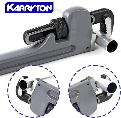 10 Inch Aluminum Pipe Wrench, 1-58"41mm Adjustable Cr-Mo Jaw Opening Heavy Duty Straight Handle Plumbing Wrenches, Perfect Plumbers Tool Exceed GGG Standard