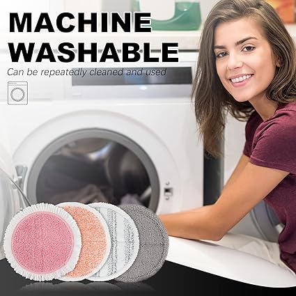 Electric Mop Pads 6.5 inch: G700  P700 Pink Spin Mop Replacement Pads Cordless Electric Mops for Floor Cleaning Scrubber Microfiber Round Scrub 8 Pack