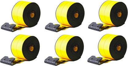 4" x 30' Winch Straps for Flatbed Trailer with Flat Hooks | Yellow Heavy Duty Tie Down Strap w/Flat Hooks | 5,400 Lbs WLL Cargo Control Accessories for Gooseneck Trailers & Tow Trucks, 1 Pack