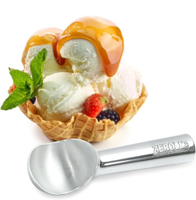 Zeroll 1012 Original Ice Cream Unique Liquid Filled Heat Conductive Handle Simple One Piece Aluminum Design Easy Release 24 Scoops per Gallon Made in USA, 3-Ounce, Silver