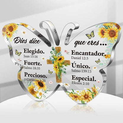 Shellwei Spanish Christian Acrylic Gift for Women Religious Church Gift with Bible Verse Regalos Cristianos Para Mujer Bible Prayer Present for Women Christmas Birthday Inspirational(Novelty)