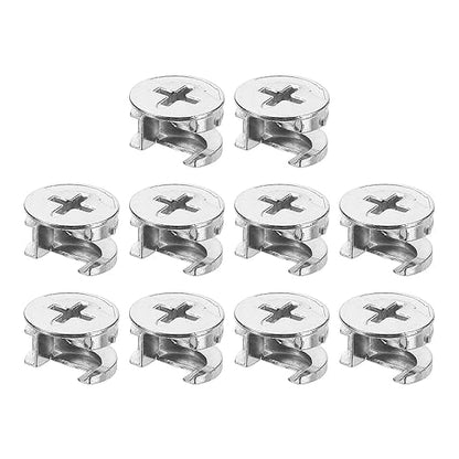 uxcell Cam Lock Nut for Furniture, 10pcs 15x9.5mm Joint Connector Locking Nuts Furniture Connecting Cam Fittings