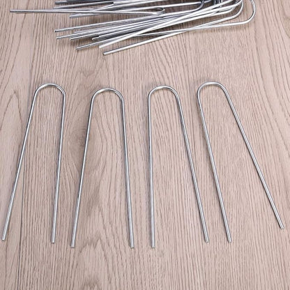 Happyyami Set of 20 Garden Stakes U-Shape for Easy Ground Insertion for Fencing Tents Tarps Random Style