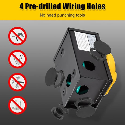 50 Amp Generator Power Inlet Box, NEMA SS2-50P Power Inlet Box for 3 Prong Generator Cord, 125250 Volt, Up to 12500 Watts, Weatherproof Generator Inlet Box with Light Indicator, ETL Listed