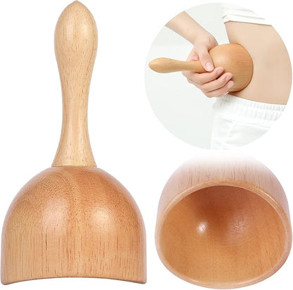 Handhleld - Wooden massage cup for wood therapy, body sculpting tools for wood therapy, lymphatic drainage, anti-cellulite, muscle pain relief