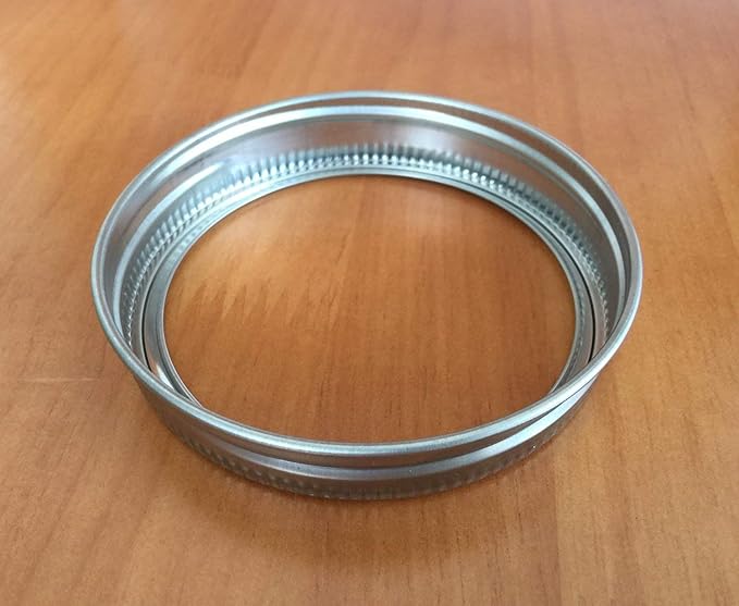 Food Safe and BPA Free Silver Stainless Steel Rust Resistant Screw BandsRings for Mason, Ball, Canning Jars (12 Pack, Regular Mouth)