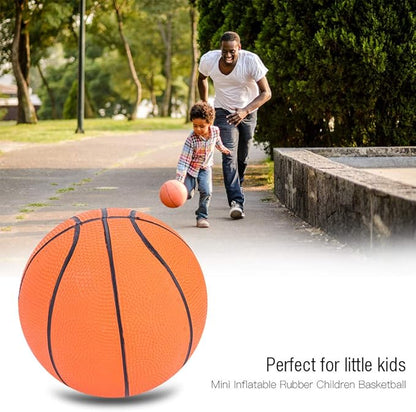 Uxsiya Rubber Basketball, Safe Mini Inflatable Basketball Compact for Outdoor for Kids for Children for Sports