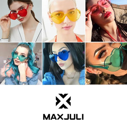 MAXJULI Heart Sunglasses for Women Baby Girl,Hot Party Neon Shades UV Protection 8069
