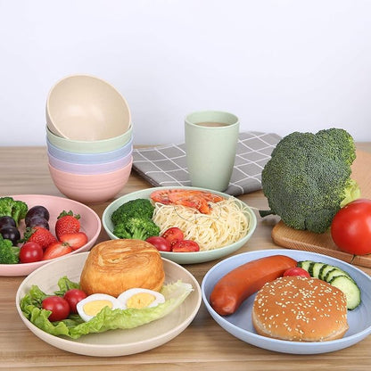 10 Inches Unbreakable Wheat Straw Plates - Reusable Plate Set - Dishwasher & Microwave Safe - Perfect for Dinner Dishes - Healthy, BPA Free & Eco-Friendly (10 Inches)