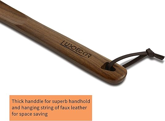 Luxdecor Long Handled Wooden Shoehorns-24in Wooden Long Handle Shoe Horn for Seinors Men Boot Jack Shoe Helper for Women
