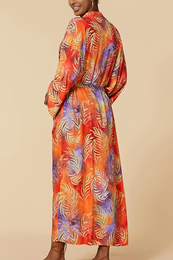 Women's Bohemian Long Cardigan Dress Large Size Kimono Beach Swimsuit Cover Up Dresses