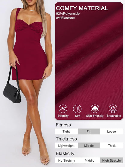 Women's Summer Mini Dresses Sleeveless Sexy Square Neck Lace Splicing Cocktail Party Straps Bodycon Dress .
