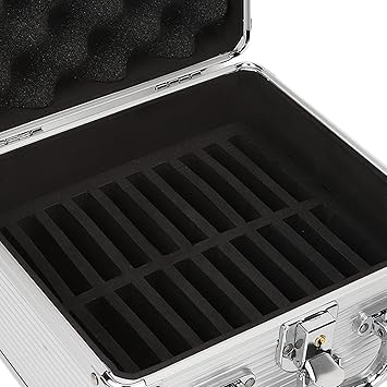 GOWENIC 20 Bays 2.5in Hard Drive Storage Box with Safety Lock 2 Keys ABS Handle Shockproof Hard Drive Case with Cushioning Pad and Handle, Suitable for 2.5in Hard Drives