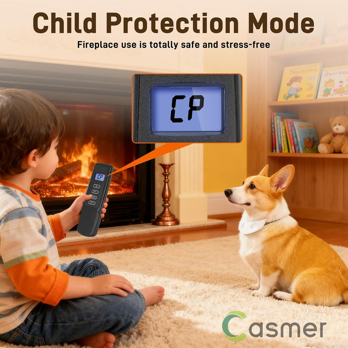 Universal Fireplace Remote Control Kit,Fit skytech 1420-A,1420TH-A,1001-A,1001TH-A,durablow TR1003, Napoleon F45,Acumen RCK-IW,Ambient RCB and More,Dual Power,Child Safety Lock,for Millivolt Valve