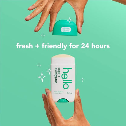 hello White Sage  Eucalyptus Deodorant With Shea Butter for Women  Men, Aluminum Free, Baking Soda Free, Parabens Free, 24 Hour Odor Protection, 2.6 Ounce, (1)