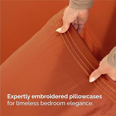 King Size 4 Piece Sheet Set - Comfy Breathable  Cooling Bed Sheets Set - Hotel Luxury Bedding for Women, Men, Kids  Teens - Deep Pockets, Easy-Fit, Super Soft  Wrinkle Free - Oeko-Tex - Terracotta