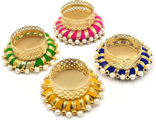 India Gift Hub Multi Color Candle Tea Light Holders Handmade Diyas Home Decor Table Top (Pack of 25)