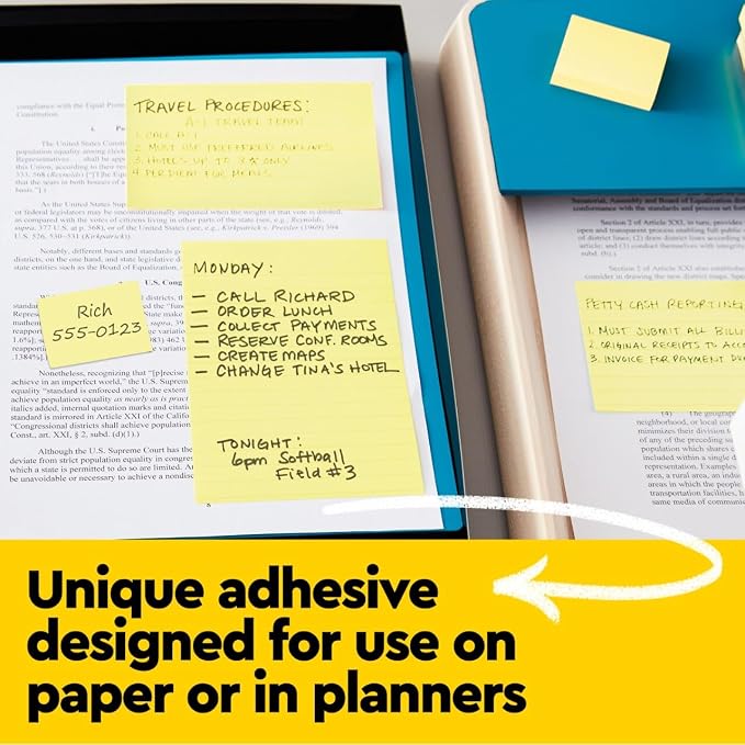 Post-it Notes, 3 in x 3 in, 18 Sticky Notes Pads, 100 Sheets per Pad, The Iconic Canary Yellow Note, School Supplies and O?ce Products