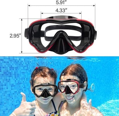 Peicees Swimming Goggles with Nose Cover for Kids, Youth Anti Fog Swim Goggles Snorkel Diving Mask for Boys Girls