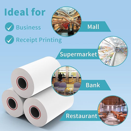 MFLABEL 10 Rolls Thermal Receipt Paper Rolls 3-1/8 x 230ft Thermal Paper Rolls