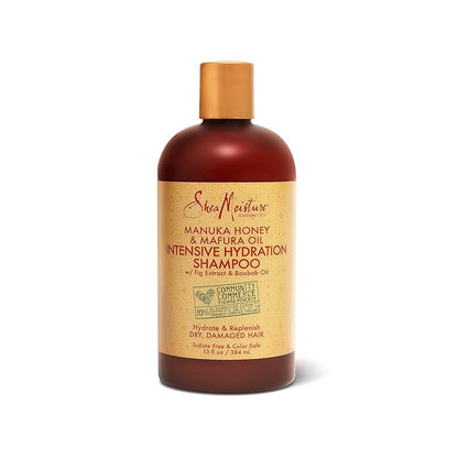 Shea Moisture Intensive Hydration Shampoo for Dry, Damaged Hair Manuka Honey and Mafura Oil Sulfate-Free 13 oz