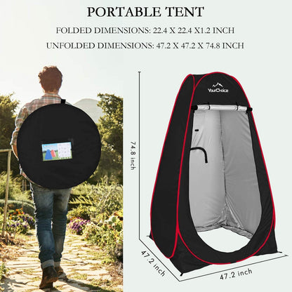 Your Choice Pop Up Privacy Tent, 3.9x3.9x6.2FT Portable Shower Tent for Camping, Waterproof Outdoor Changing Room with Carry Bag for Beach Hiking RV Fishing Portable