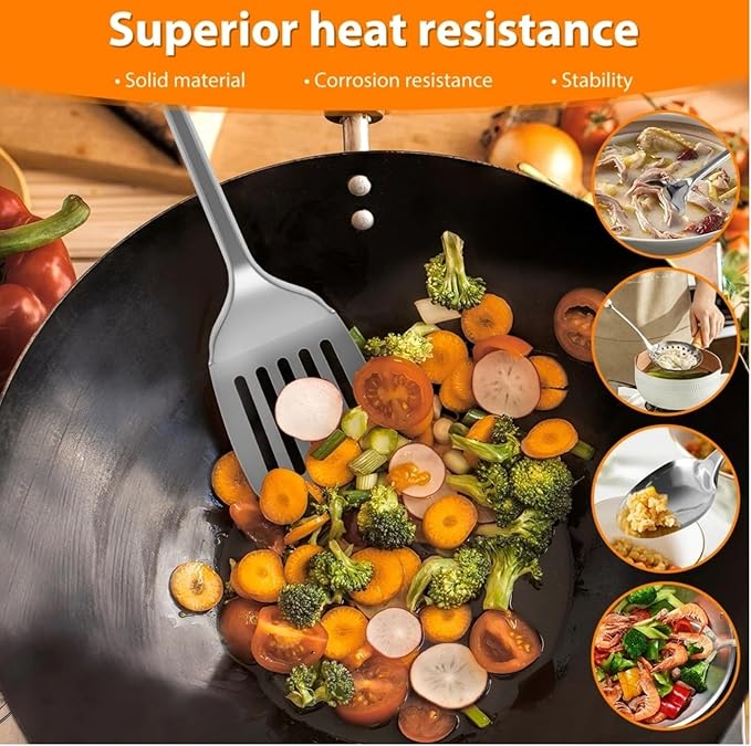 100% Pure Titanium Spatula Cookware Kitchen Essentials Cooking Utensils Set Kitchen Accessories Cookware Kitchen Essentials Cooking Utensils Set Kitchen Accessories(A)