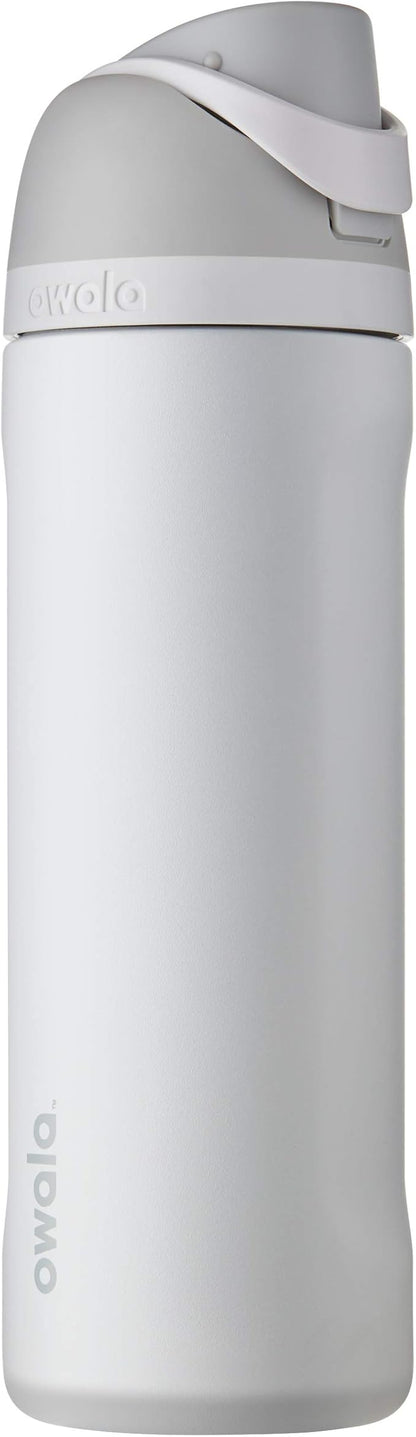 Owala FreeSip Insulated Stainless Steel Water Bottle with Straw for Sports, Travel, and School BPA-Free Sports Water Bottle, 24 oz, Shy Marshmallow