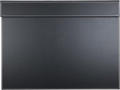 Ultra-Smooth PU Leather Desk Pad & Mat Office Desk Drawing & Writing Board A3/ A4 File Paper Clip Table Protector Mat on Top Large 24''x18'' (Black) (Item has minor cosmetic scratches)
