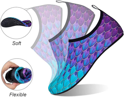 WateLves Water Shoes for Womens Mens Barefoot Quick-Dry Aqua Socks for Beach Swim Surf Yoga Exercise New Translucent Color Soles