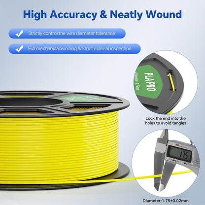 PLA PRO Filament 1.75mm, Stronger Toughness 3D Printer Filament, PLA Filament Dimensional Accuracy +/- 0.02 mm, Neatly Wound, Fits Most FDM 3D Printer, 1KG Red