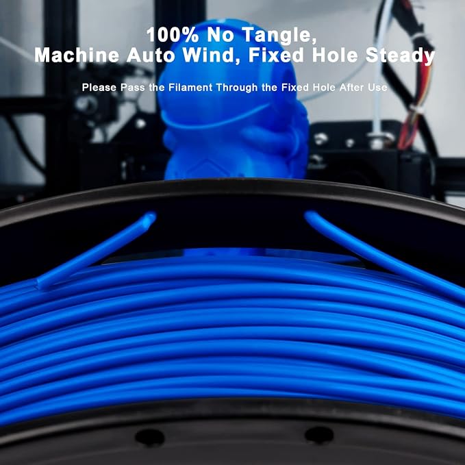 AMOLEN PLA 3D Printing Filament Bundle 1.75mm, Black White Red Blue 250g X 4 Spools Pack 3D Printier Filament, 1KG/2.2 lb in Total, Compatible with Most FDM Printer and 3D Pen