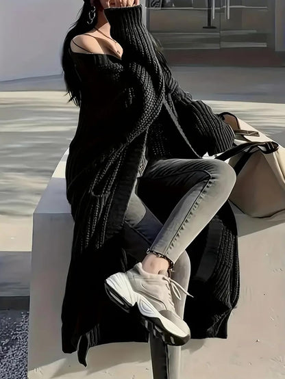 Womens Long Cardigan Sweaters Open Front Oversized Duster with Pocket for Women 2025 Fall Winter Knit Design Coats