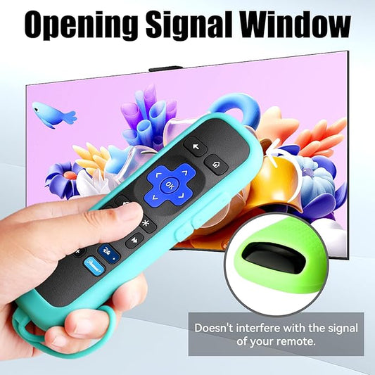 Silicone Protective Case for Roku Remote, Pack of 3 Universal Battery Cover Skin Sleeve Compatible with Roku Smart TV Steaming Stick Remote Controls (BluePinkGreen)