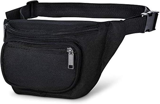 Fanny Pack, MISSMOON 3-Zipper Compartments Adjustable Waist Festival Workout Running Hiking Traveling Walking Sport Fishing Casual Hands-Free Wallets Crossbody Waist Pack Bag For Men Women Neon Blue