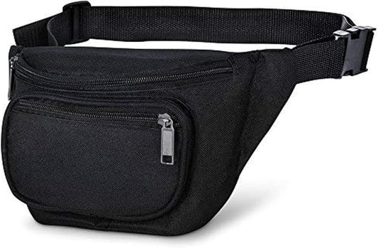 Fanny Pack, MISSMOON 3-Zipper Compartments Adjustable Waist Festival Workout Running Hiking Traveling Walking Sport Fishing Casual Hands-Free Wallets Crossbody Waist Pack Bag For Men Women Neon Blue