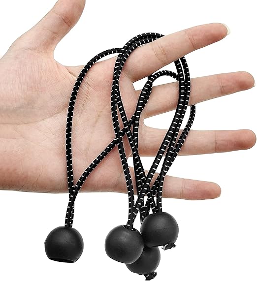 50 Pack 6 Inch Bungee Cords，Bungee Balls, Bungee Cords with Balls,Elastic String Ties for Camping, Tents, Tarp, Canopy Shelter, Wall Pipe,Holding Wire and UV Resistant,Tarp tie Down