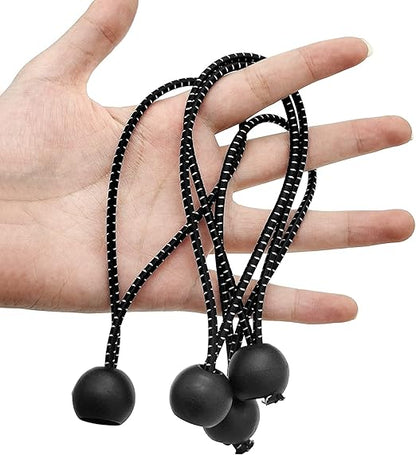 50 Pack 6 Inch Bungee Cords，Bungee Balls, Bungee Cords with Balls,Elastic String Ties for Camping, Tents, Tarp, Canopy Shelter, Wall Pipe,Holding Wire and UV Resistant,Tarp tie Down