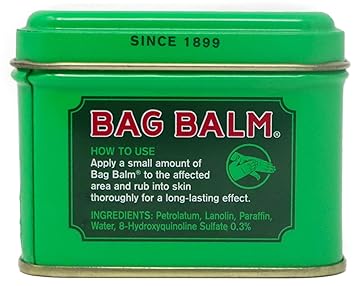 Bag Balm Vermont's Original Skin Moisturizer - Full Body Hydrating Skin Care: Dry Hands, Lips, Face, Feet  More - Unscented, Cruelty  Paraben Free - Day  Night, Men  Women (4oz Tin, Made in USA)