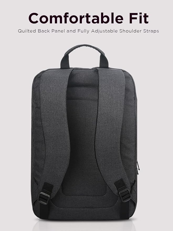 Lenovo Laptop Backpack B210, 15.6-Inch LaptopTablet, Durable, Water-Repellent, Lightweight, Clean Design, Sleek for Travel, Business Casual or College, GX40Q17225, Black