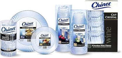Chinet Cut Crystal Clear Plastic 10 inch Plates 20 ct.