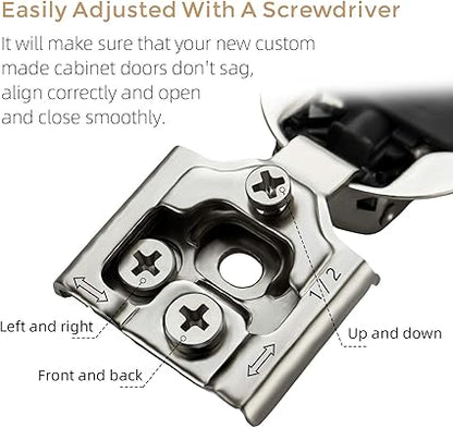Ravinte 6 Pack 3 Pairs 12 inch Overlay Soft Close Hinges for Kitchen Cabinet Hinges Satin Nickel Hidden Hinges Stainless Steel Concealed Hinge self Closing